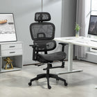 HOMCOM - Chaise de bureau ergonomique en maille à haut dossier - noir-La fonction d’inclinaison permet un doux balancement d’avant en arrière
