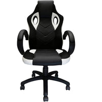 Nicer Furniture Ergonomic Adjustable Gaming Chair - White-Racing-style design functions as both a gaming and office chair.  