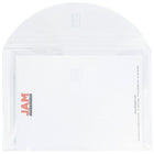 JAM Paper Plastic 3 Pocket Envelopes, VELCRO Brand Closure, Letter Booklet, 9.75 x 13, Clear Poly, 12 Pack (B35318)-Available with button string, hook & loop fastener, zipper, tuck flap, elastic, and snap