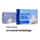 Perk  - Doublures en plastique à faible densité - 22 po larg. x 24 po long. - transparent - Paquet de 100-Gros sacs à ordures transparents