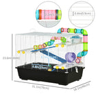 PawHut 31" Large Hamster Cage with Tunnel Tube System - Black-Suitable for smaller hamsters and gerbils, not for larger breeds such as Syrian hamsters