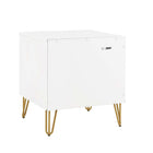 Manhattan Comfort DUMBO 20.07" Modern 1-Drawer Nightstand - White-Snap It Assembly! Includes High Quality Internal Click Grooves for a Simple Assembly, No Tools Required