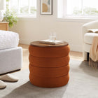 Modway Mezzo Round Performance Velvet Storage Ottoman - Rust-Performance Velvet Upholstery