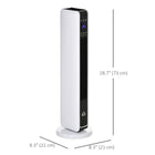 HOMCOM 750 W/1500 W Ceramic Tower Heater with 65 Degree Oscillation-8-hour timer allows you to schedule the warming time while saving energy 