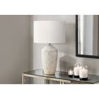 Monarch Specialties 25" H Contemporary Table Lamp - Ivory Concrete / Ivory / Cream Shade-Easily adjust the lighting with the convenient 3-way switch, compatible with a 3-way bulb up to 100W (not included), allowing you to create the right ambiance to brighten or softly illuminate your space