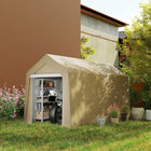 Outsunny 7' x 12' Portable Shed-A large door seals your tools inside
