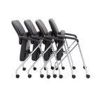 Nicer Furniture Foldable Vinyl Guest Chair with Casters - Set of 2-Dimensions: 23.5"W x 23"D x 33.5"H