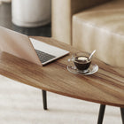 HOMCOM Nesting Coffee Tables with Steel Legs - Brown - 2 Pack-Supported by steel legs with adjustable feet for stability