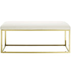 Modway Anticipate Fabric Bench - Gold/Ivory-Non-Marking Foot Caps