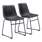 Zuo Smart Dining Chair - Black - Set of 2-Assembly required