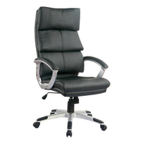 TygerClaw – Fauteuil de bureau moderne en cuir à dossier élevé, 14,6 x 25,6 x 30,3 po, noir-Confort moelleux toute la journée grâce au simili-cuir premium qui reste doux et soutenant même après des heures d'utilisation