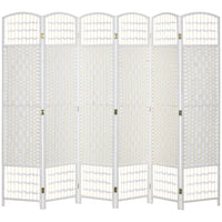 HOMCOM 6 Panel Freestanding Room Divider for Home Office - White-This room divider is great for creating personal space or dividing larger rooms
