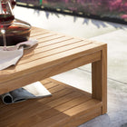 Modway Carlsbad Teak Wood Outdoor Patio Coffee Table - Natural-Armchair Weight Capacity: 600 lb