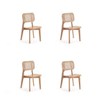 Manhattan Comfort Versailles 18.5" Industry Chic Dining Chair - Nature - Set of 4-Modern - Industry Chic Cane Dining Chair Perfect for Dining Room Use. Set of 4