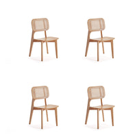 Manhattan Comfort Versailles 18.5" Industry Chic Dining Chair - Nature - Set of 4-Modern - Industry Chic Cane Dining Chair Perfect for Dining Room Use. Set of 4
