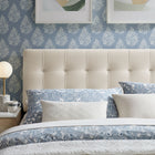 Modway Lily Stain-Resistant Performance Velvet Full Size Headboard - Alabaster-Dense Foam Padding
