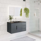 Modway - Vitality 36" Vanette de salle de bain - Gris Noir-Construction en MDF et panneau de particules
