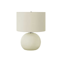 Monarch Specialties 18" H Contemporary Table Lamp - Ivory / Cream Shade / Cream Ceramic-Brighten up your living room, home office, or bedroom with this chic globe shaped 18"h table lamp, with a textured cream ceramic base and topped with an ivory fabric drum shade for a contemporary appeal