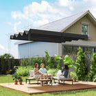 Outsunny UV30+ Protected 8' L x 9.4' W Retractable Pergola Canopy for 7' L x 10' W Pergola Frame - Dark Grey-This pergola cover has pockets only for five bars