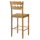 Modway - Jax Bois de chêne Tabouret de bar avec dossier ondulé en rasoir in Chêne vieilli-Entièrement assemblé