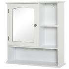 Kleankin Wall Mounted Bathroom Mirror Cabinet with Door and Adjustable Shelf - White-Wall-mounted design, takes up little space   