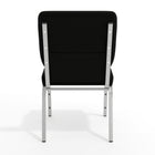 Flash Furniture HERCULES Series 18.5"W Stacking Church Chair in Black Fabric - Silver Vein Frame-4" Thick Seat with 4.25" Thick Waterfall Edge