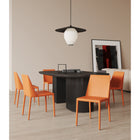 Manhattan Comfort - Lot de 4 chaises de salle à manger modernes Paris 18 po en similicuir corail-Cadre en métal durable