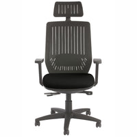 Nightingale - Bless Dossier en maille avec appui-tête et chaise rembourrée - Noir-Le tissage à motifs translucides et le dos en maille réactif créent automatiquement une forme profilée qui offre automatiquement un soutien parfait à tous les utilisateurs