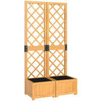 Outsunny 2-Piece Raised Garden Bed with Trellis for Plants-This set includes 2 raised bed to provide more space for your plants   