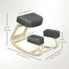 HOMCOM - Chaise à genoux ergonomique en bois avec coussins épais pour améliorer la posture - gris foncé-Fonction d'inclinaison pour une posture assise active, pour le plaisir de trouver l'équilibre 