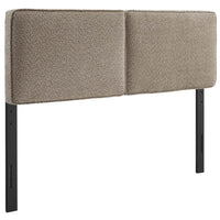 Modway - Lindee Tissu Boucle Tête de lit King, Flocons d’avoine-Tête de lit style oreiller
