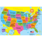 Ashley Productions Placemat Studio Smart Poly USA Map Learning Placemat - 13" x 19" - Single Sided - 10 Pack-Use with dry erase or water based markers and washable crayons
