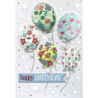 Rosedale Gold Birthday Greeting Cards/Envelopes - 5-1/2" x 8" - Flower Balloons - 6 Pack-Premium quality greeting cards