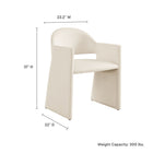 Modway Talia Performance Velvet Dining Armchair - Alabaster-Bentwood Frame