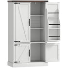 HOMCOM 53.5" H Pantry Cabinet with 6 Door Racks - White-Two cabinets provide enclosed storage for a neat and organised kitchen 