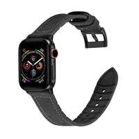 JCPal - Bracelet Gentry en Cuir pour Apple Watch 42 / 44mm - Noir-Matériel en cuir véritable