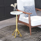 Zuo Maurice Side Table - White/Gold-Maximum Weight Capacity: 10