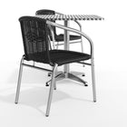 Flash Furniture – Table carrée de 27,5 po en aluminium/2 chaises en rotin noir, intérieur/extérieur (TLH-ALUM-28SQ-020BKCHR2-GG)-Assemblage nécessaire