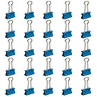 JAM Paper Colourful Binder Clips - Small - 3/4" - Blue - 25 Pack-Perfect for staying stylishly organized around the house, at school, or in the office!