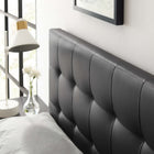 Modway Lily Upholstered Vinyl Queen Headboard - Black-Deep tufting with stylish trim