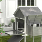 PawHut - Poulailler en bois avec nichoirs pour 4 à 6 poules - 122,2 po L x 58,9 po l x 58,7 po H-Fil d’acier durable pour plus de solidité 