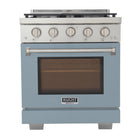 Kucht 30" KFX-X Series Pro Style Natural Gas Range - Stainless Steel/Light Blue-New true simmer burners for precise low heat cooking