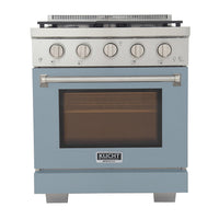 Kucht 30" KFX-X Series Pro Style Natural Gas Range - Stainless Steel/Light Blue-New true simmer burners for precise low heat cooking