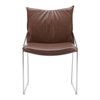 Zuo Pola Dining Chair - Brown - Set of 2-Plush and durable faux leather fabric