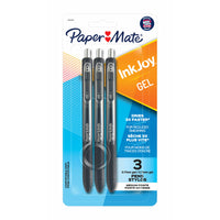 Paper Mate InkJoy Gel Pen - 0.7mm - Black - 3 Pack-Quick drying ink provides a smear free writing experience