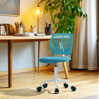 Chaise de Bureau Pivotante en Tissu Turquoise Homy Casa-Hauteur Ajustable : Facilement personnalisable pour une position assise optimale et confortable