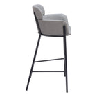 Zuo Bremor Barstool - Slate Grey-Dimensions: 21.9" L x 24.4" W x 40.2" H