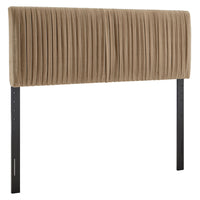 Modway Eloise Stain-Resistant Performance Velvet Queen Headboard - Taupe-Queen Size Headboard