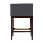 Manhattan Comfort - Kingsley tabouret de comptoir 21" style milieu du siècle moderne, revêtement en similicuir gris et noyer foncé-Livré chez vous entièrement assemblé ! Aucun assemblage requis