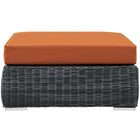 Modway Summon Outdoor Patio Sunbrella Square Ottoman - Canvas/Tuscan-Powder Coated Aluminum Frame